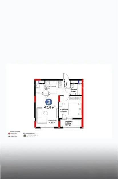 Продажа 2-комнатной квартиры, 45.8 м², ул. Хусейна бен Талала, дом  39 в Астане - фото 7