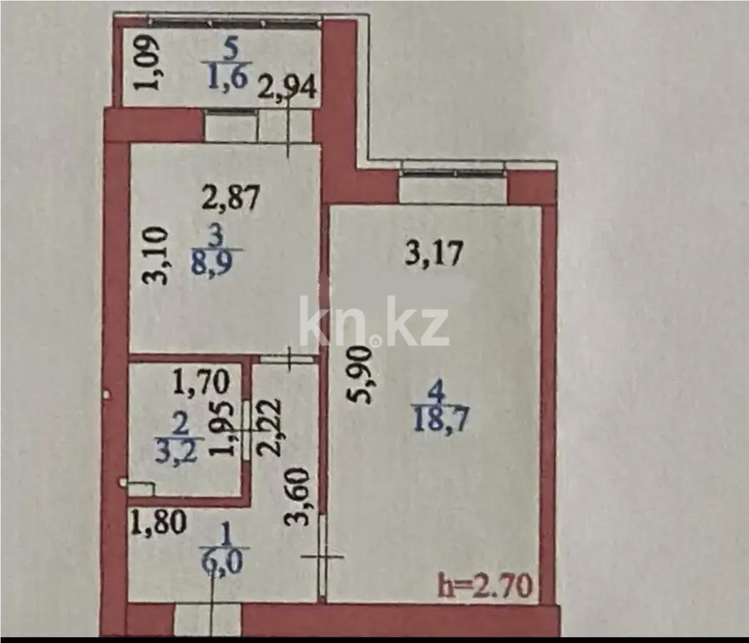 Продажа 1-комнатной квартиры, 39 м², ул. Бокейхана, дом  15 - Продажа квартир в Казахстане фото 5 из 5