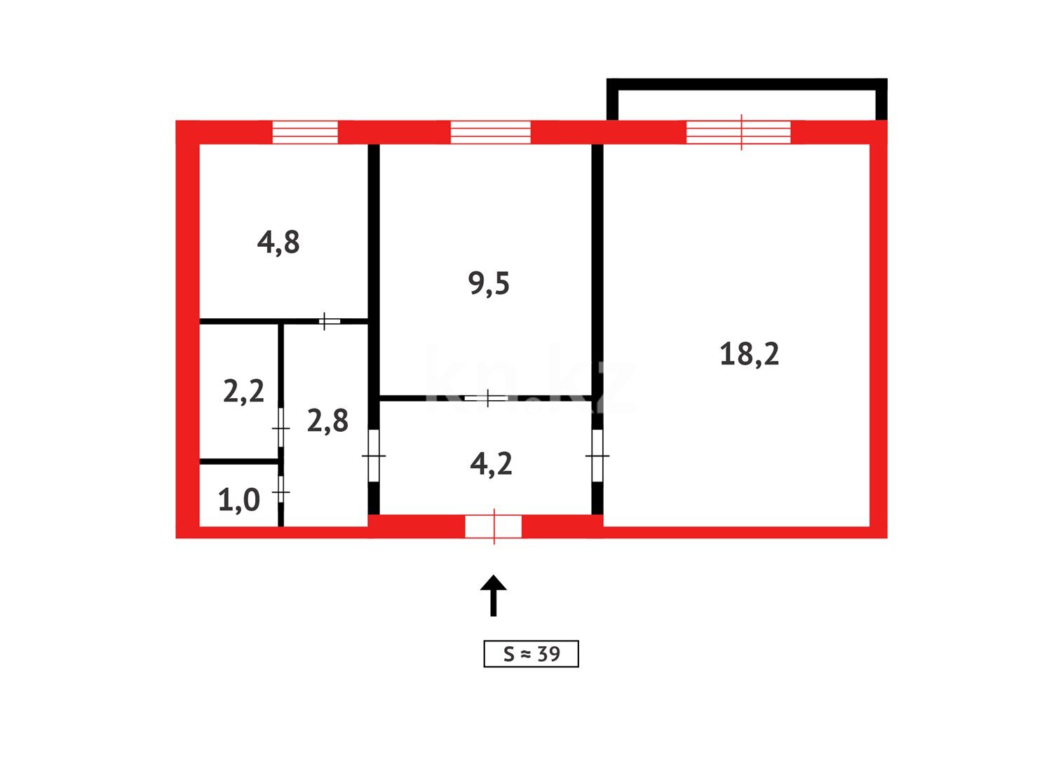 Продажа 2-комнатной квартиры, 44 м² в Темиртау - фото 12