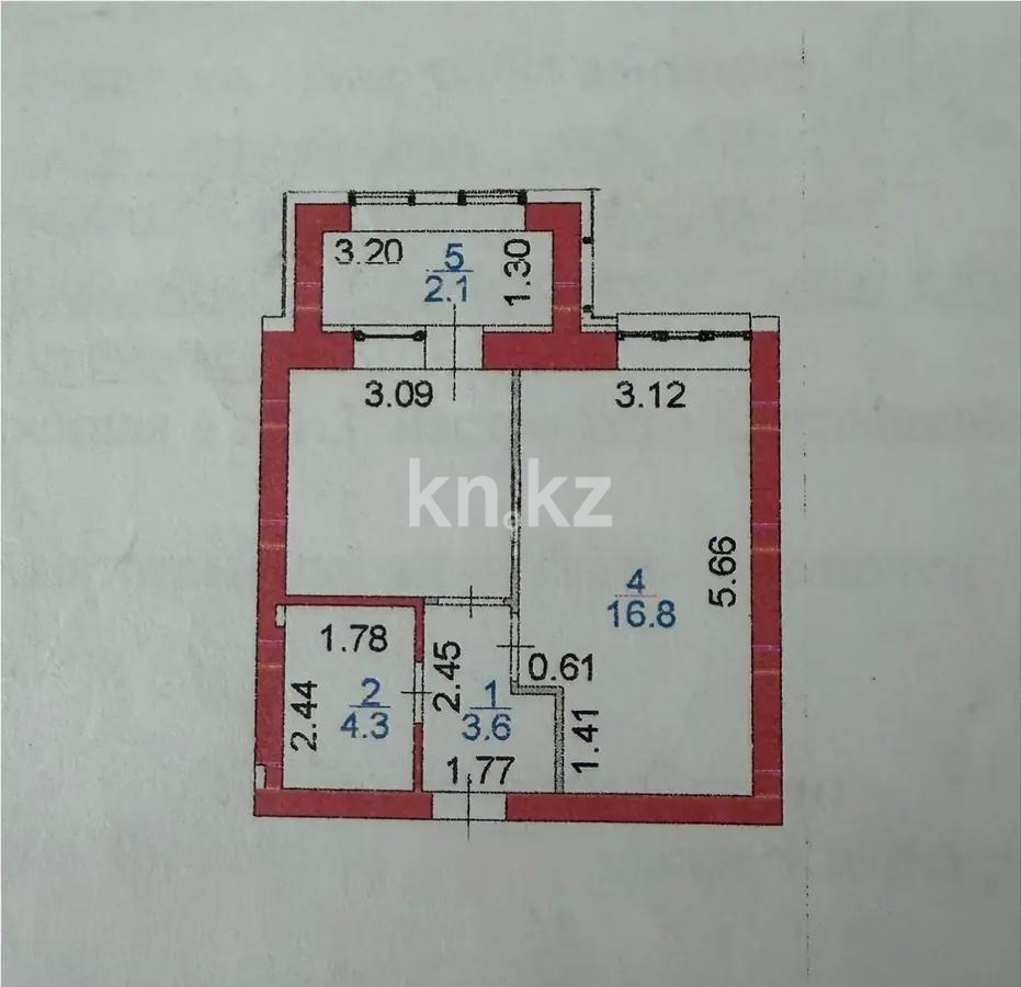 Продажа 1-комнатной квартиры, 36.3 м² - Продажа однокомнатных квартир в кирпичном доме в Казахстане - страница 2 фото 5 из 5