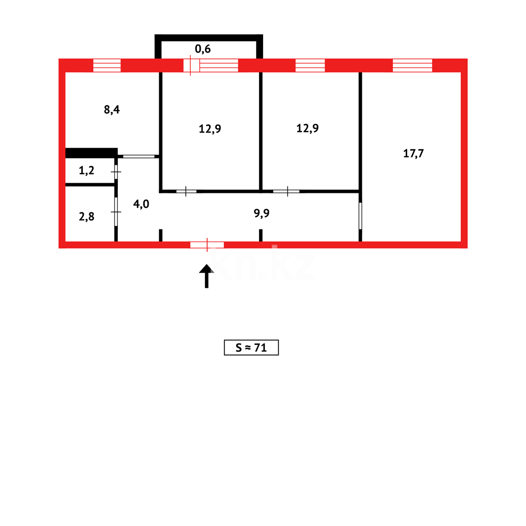 Продажа 3-комнатной квартиры, 69 м² - Аренда квартир помесячно в Темиртау фото 15 из 15