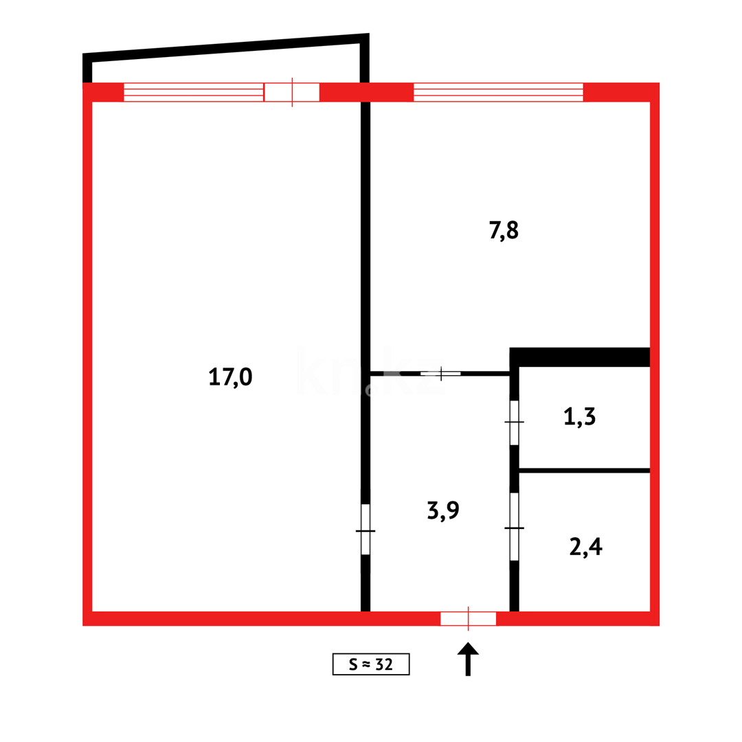 Продажа 1-комнатной квартиры, 32 м² - Продажа квартир в панельном доме в Казахстане - страница 3 фото 20 из 20