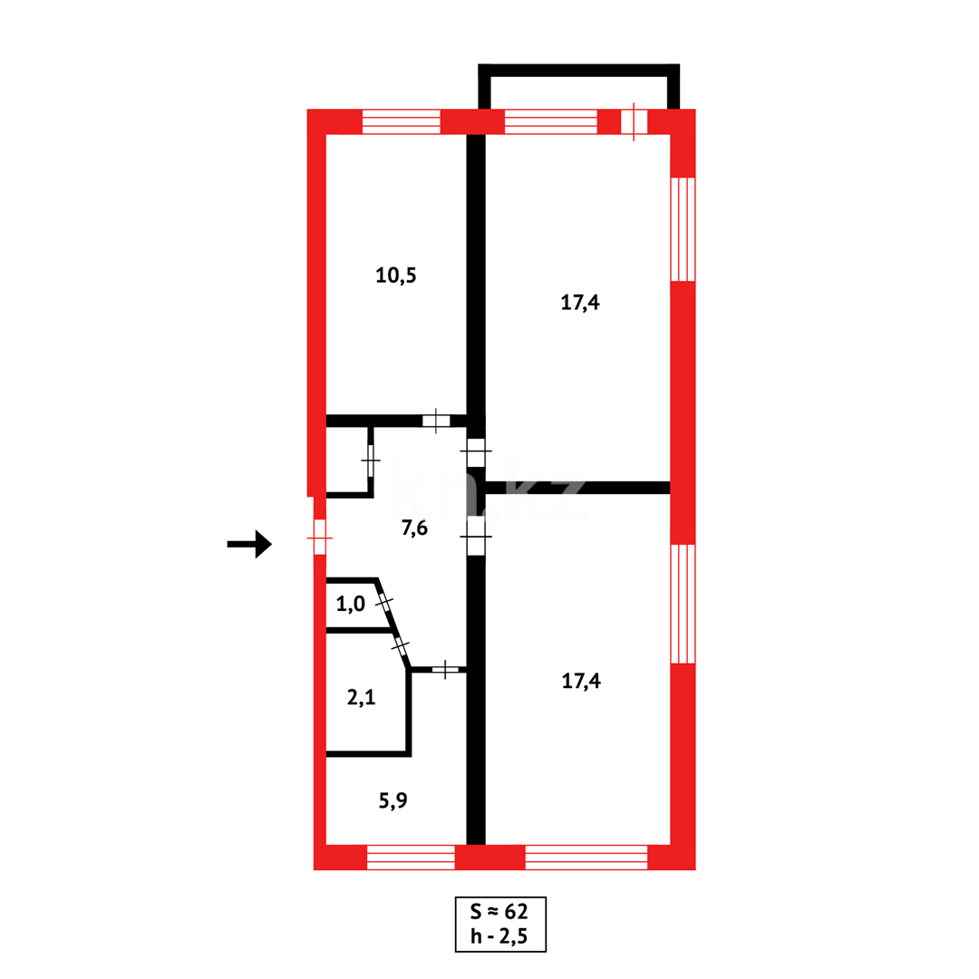 Продажа 3-комнатной квартиры, 62 м² - Продажа трехкомнатных квартир в Караганде - страница 41 фото 4 из 4