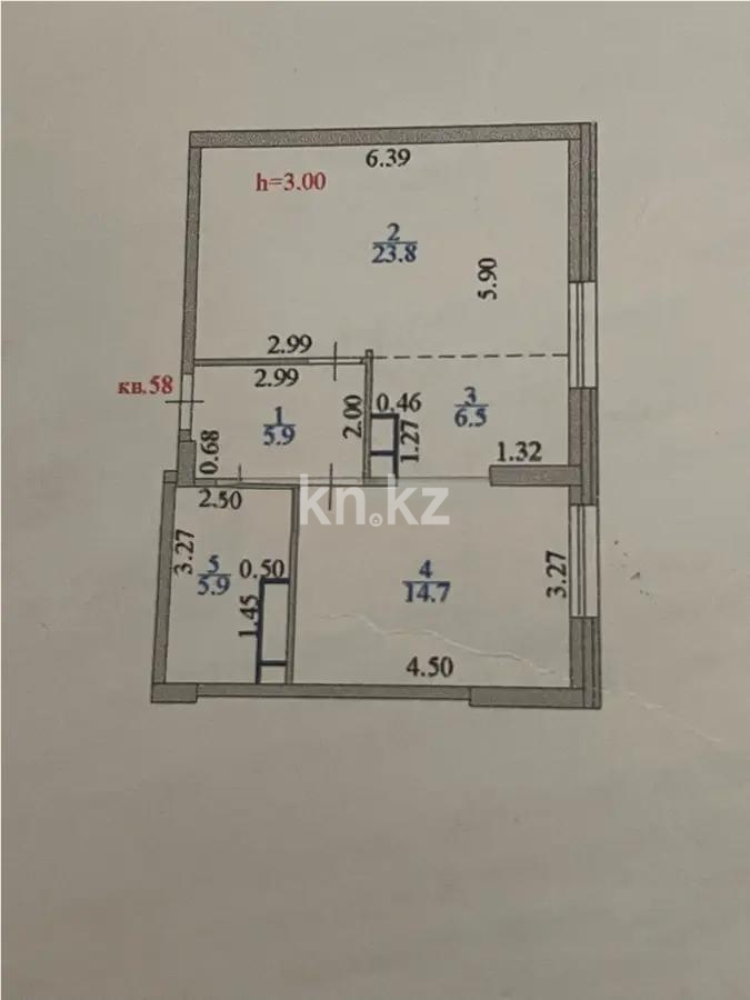 Продажа 2-комнатной квартиры, 56.8 м², ул. Бокейхана, дом  25б в Астане - фото 5