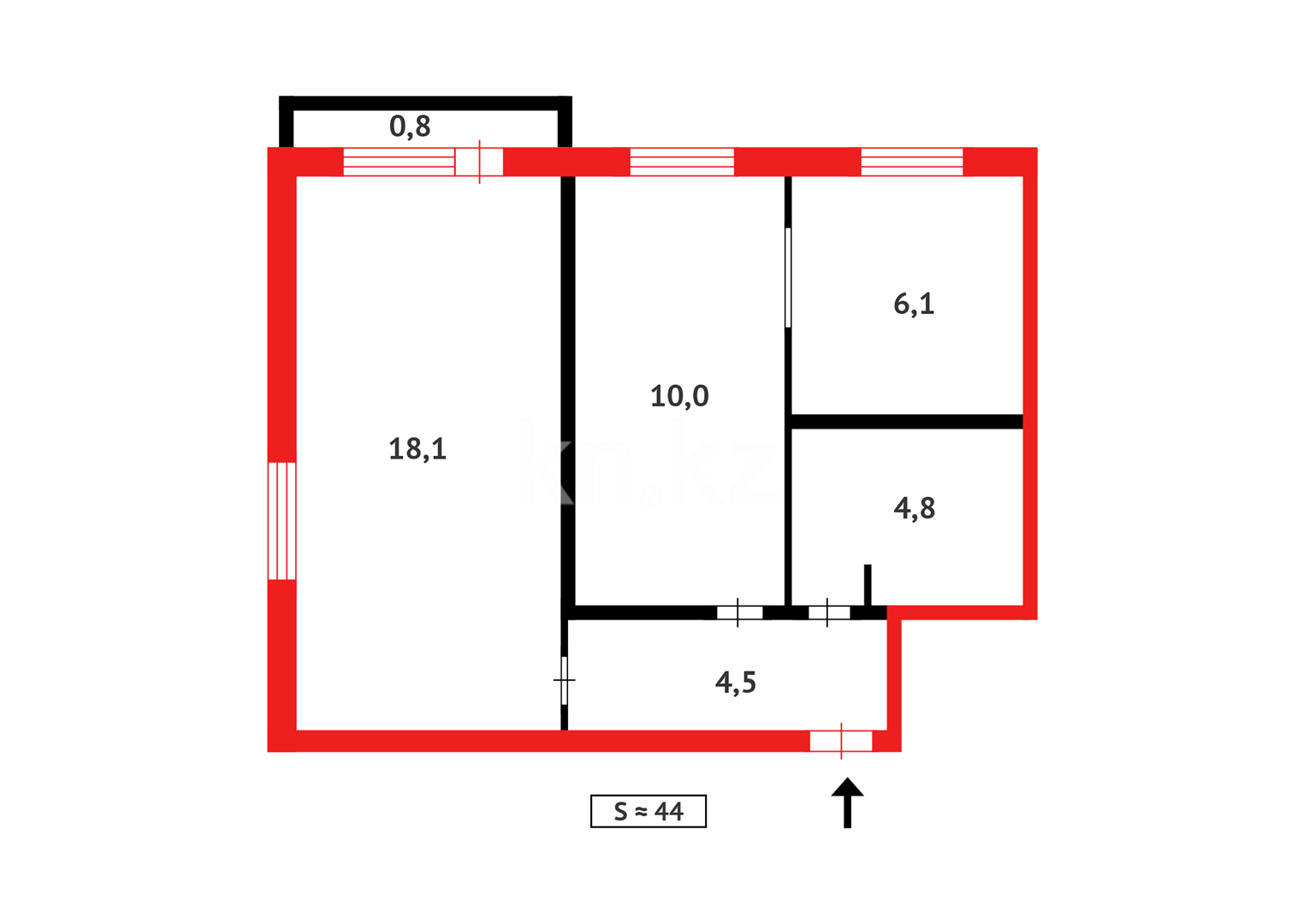 Продажа 2-комнатной квартиры, 44 м² в Темиртау - фото 10