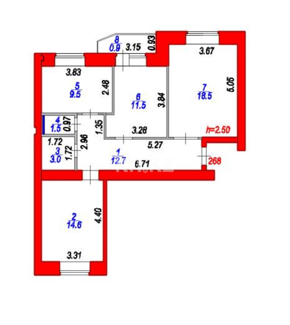 Продажа 3-комнатной квартиры, 72.2 м², ул. Мустафина, дом  21/5 - Продажа  трехкомнатных квартир в новостройках Астаны без посредников фото 1 из 16