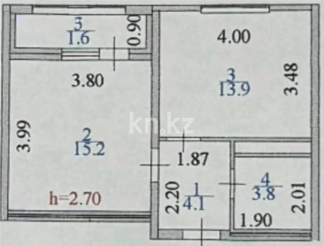Продажа 1-комнатной квартиры, 39 м² в Астане