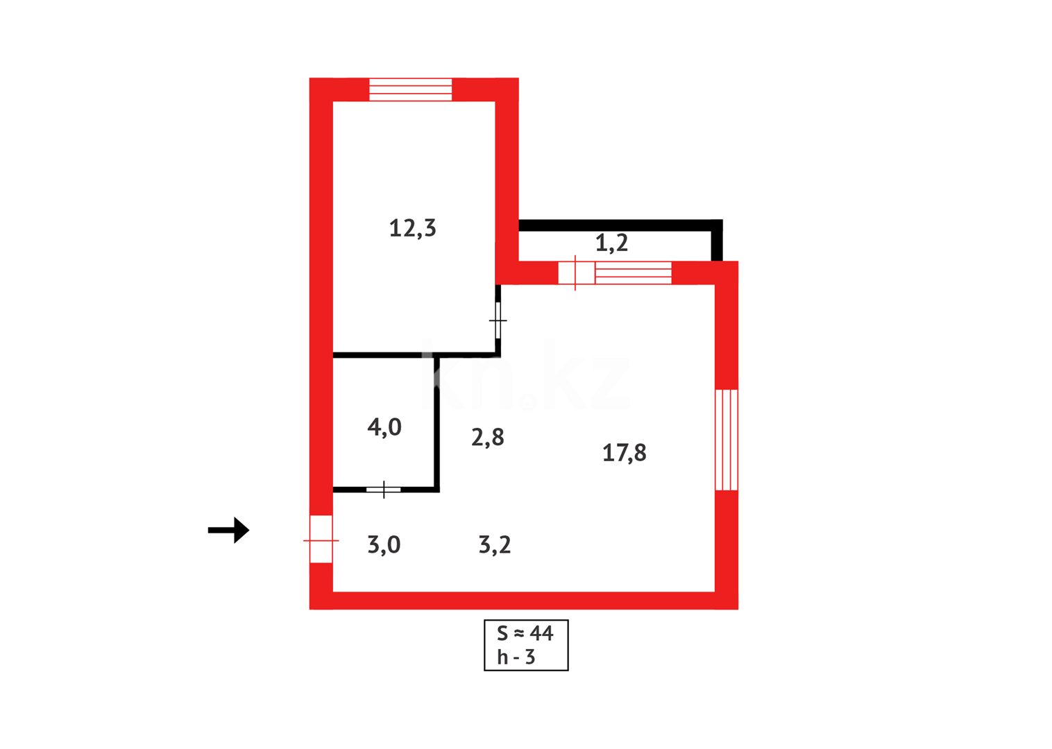 Продажа 2-комнатной квартиры, 44 м², ул. Прогресса, дом  1е - Продажа  двухкомнатных квартир в новостройках Караганды фото 12 из 12