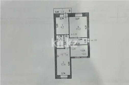 Продажа 2-комнатной квартиры, 50.2 м² в Астане