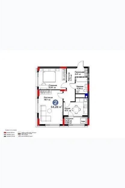 Продажа 2-комнатной квартиры, 54.28 м², ул. Е-915, дом  15 - Продажа  двухкомнатных квартир в Астане без посредников с фото фото 1 из 1