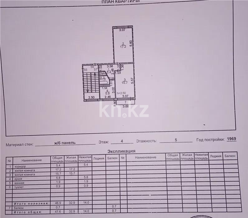 Продажа 2-комнатной квартиры, 47 м² - Недвижимость в Казахстане - страница 7 фото 7 из 7