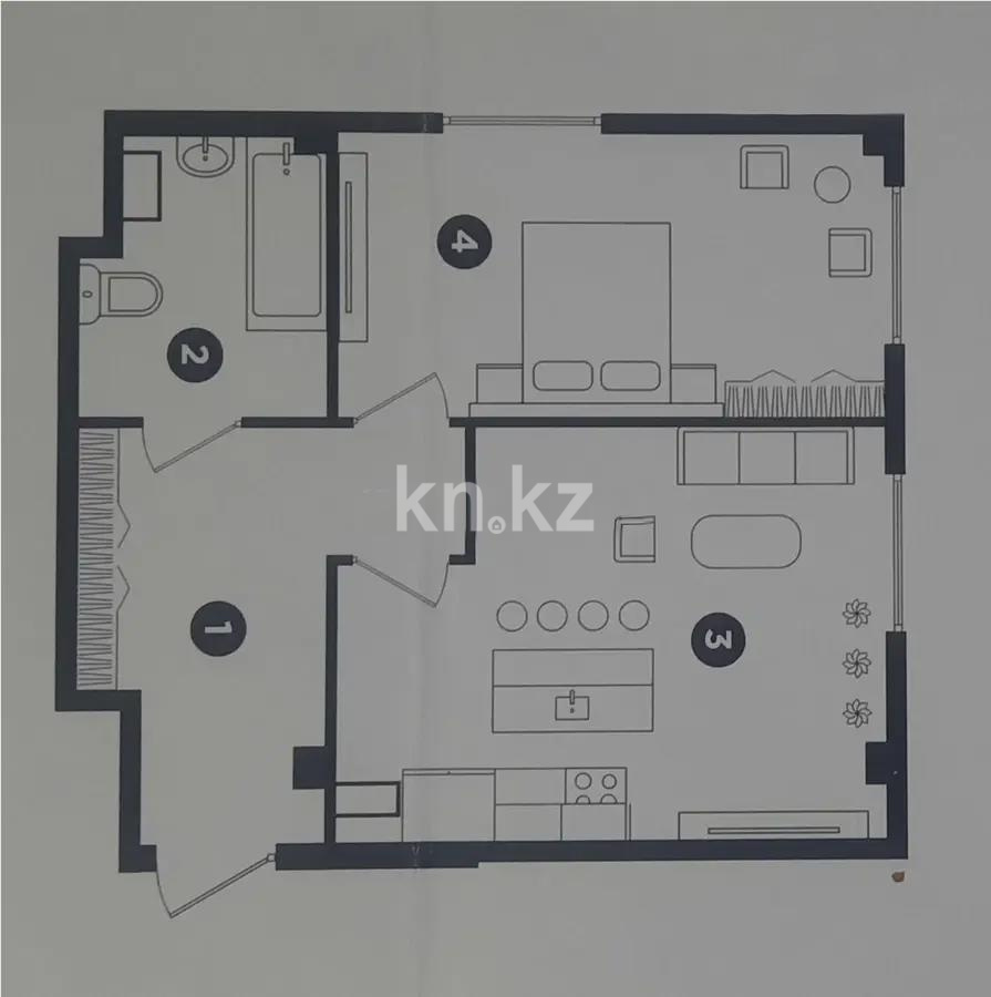 Продажа 2-комнатной квартиры, 49.3 м², ул. Береке, дом  18/2 - Продажа квартир в Алматы фото 4 из 4