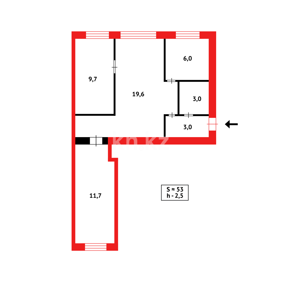 Продажа 3-комнатной квартиры, 54 м² - Продажа квартир в Пришахтинске Караганды - страница 5 фото 10 из 10