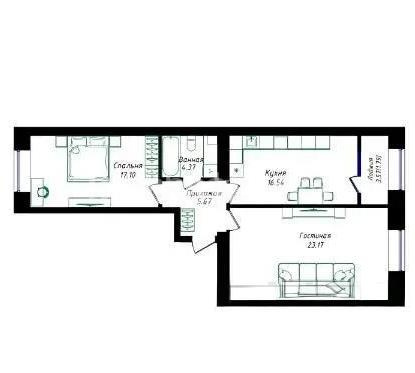 Продажа 2-комнатной квартиры, 68 м², ул. Молдагалиева, дом  6г - Продажа  двухкомнатных квартир в Астане фото 1 из 1