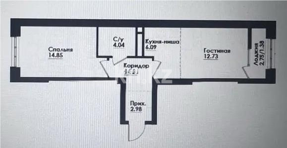 Продажа 2-комнатной квартиры, 47 м², ул. Толе би, дом  290/1 в Алматы