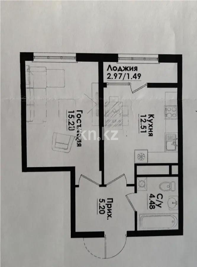 Продажа 1-комнатной квартиры, 40 м² - Продажа однокомнатных квартир в Алматы - страница 20 фото 1 из 1