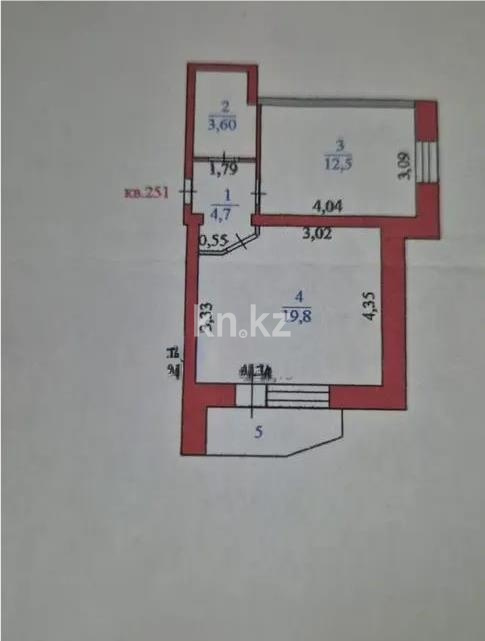 Продажа 1-комнатной квартиры, 41.3 м² в Астане