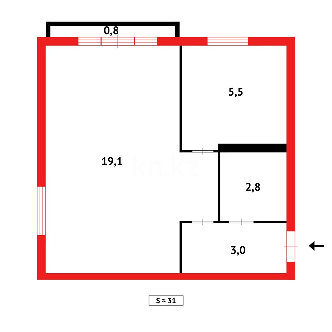 Продажа 1-комнатной квартиры, 32 м² в Темиртау - фото 10