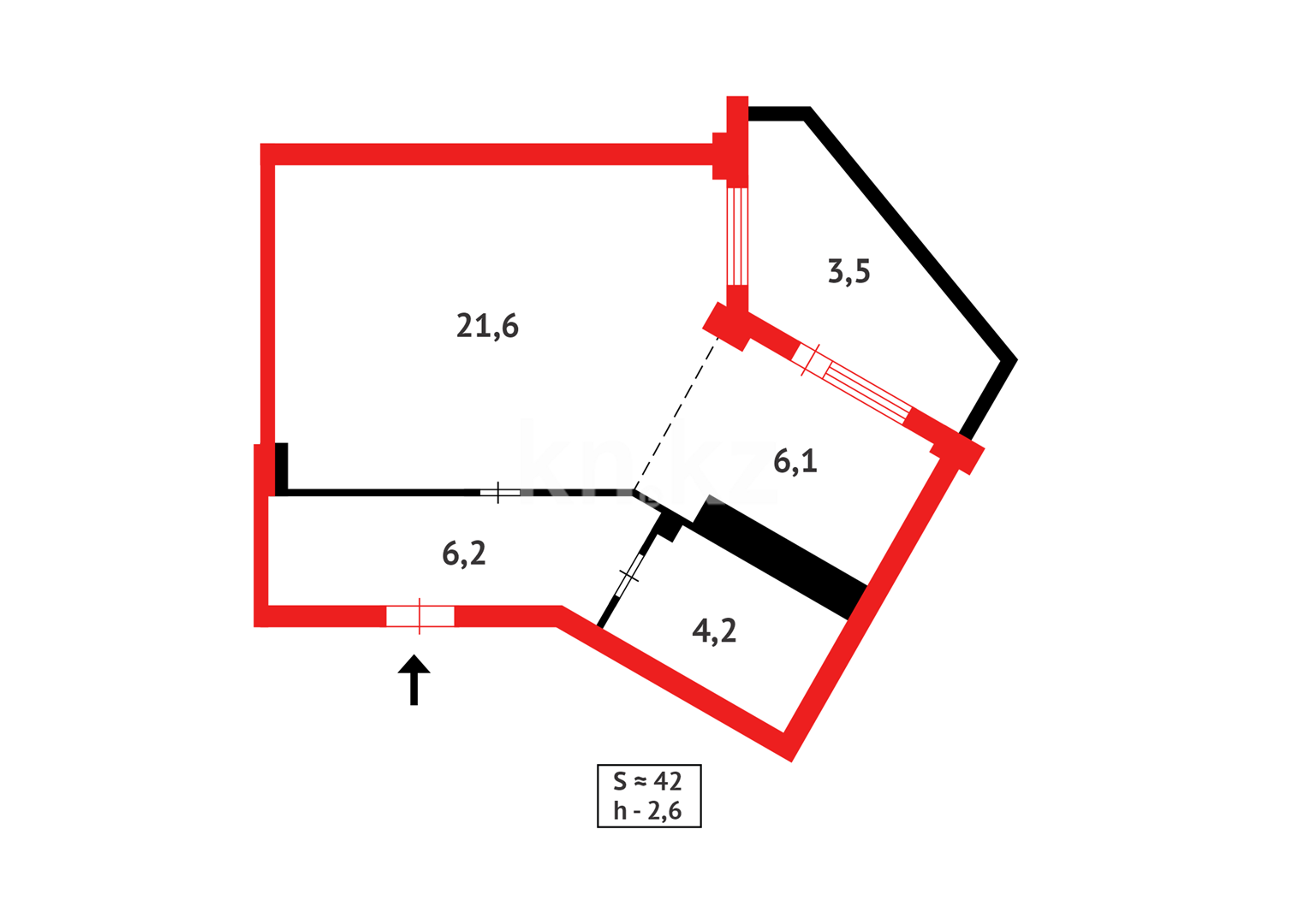 Продажа 1-комнатной квартиры, 41 м² - Продажа квартир на Юго-Востоке Караганды - страница 16 фото 9 из 9