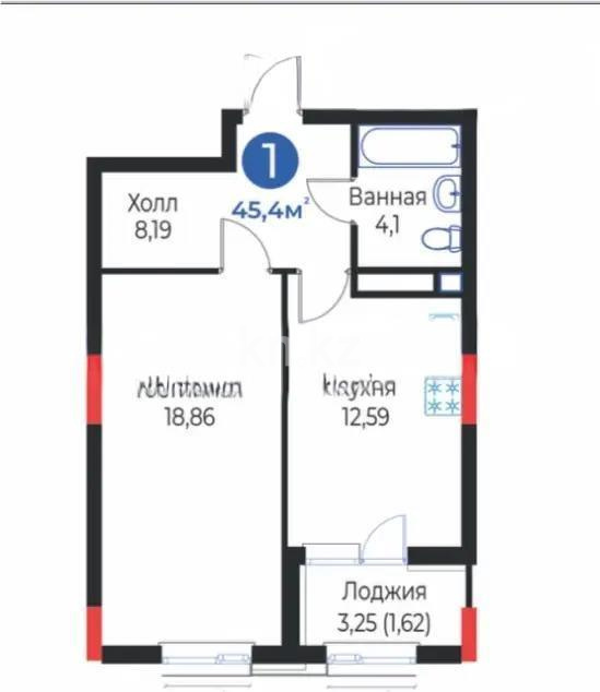 Продажа 1-комнатной квартиры, 45.5 м², ул. Айтматова, дом  48 стр - Продажа квартир в новостройках Астаны без посредников фото 1 из 1