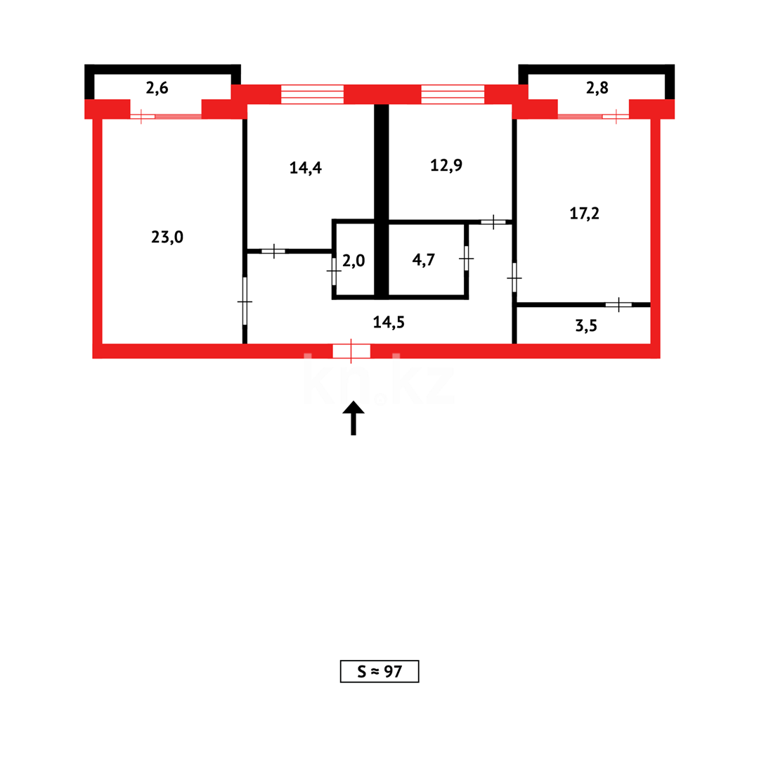 Продажа 3-комнатной квартиры, 95 м² - Продажа квартир в кирпичном доме в Караганде - страница 29 фото 12 из 12