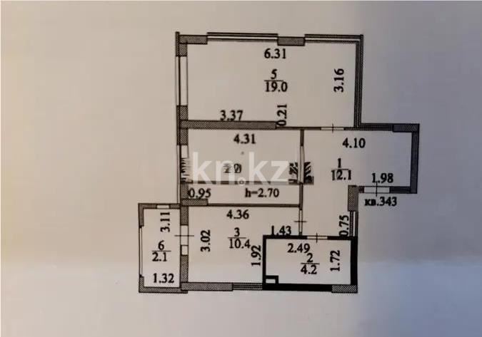 Продажа 2-комнатной квартиры, 60 м² - Продажа квартир в р-не Сарыарка Астаны - страница 4 фото 4 из 4