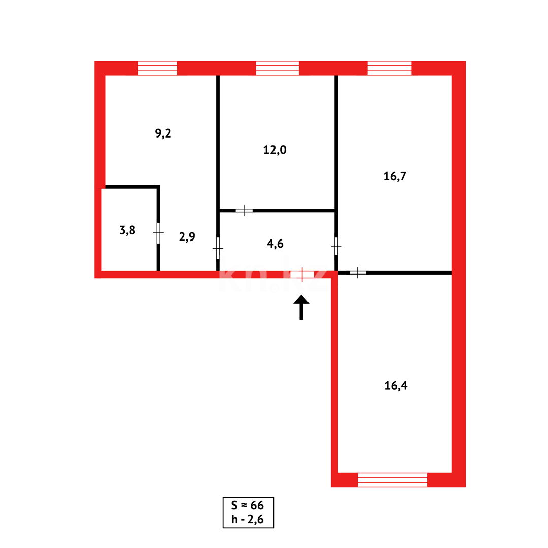 Продажа 3-комнатной квартиры, 66 м², 68-й квартал в Темиртау - фото 13