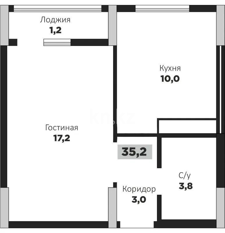 Продажа 1-комнатной квартиры, 35.2 м² в Астане