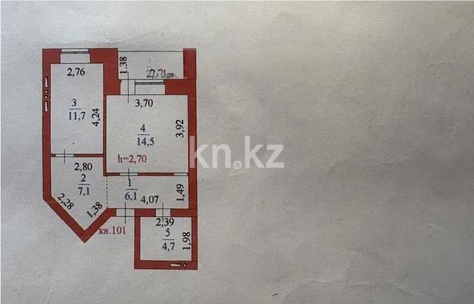Продажа 2-комнатной квартиры, 47 м² в Астане