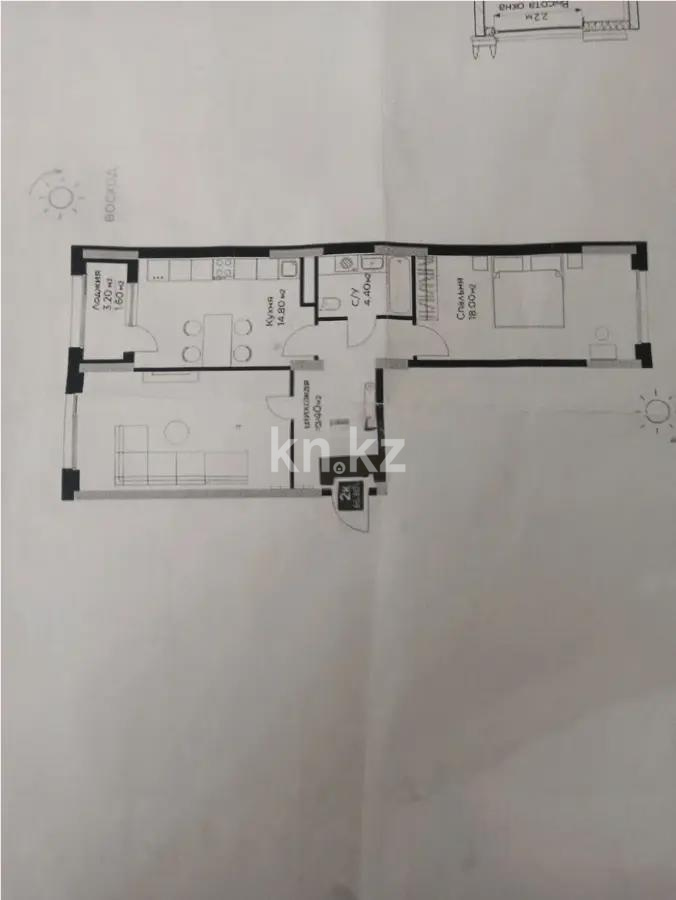 Продажа 2-комнатной квартиры, 66.8 м², ул. Е-36, дом  5 - Продажа квартир в Астане фото 1 из 1