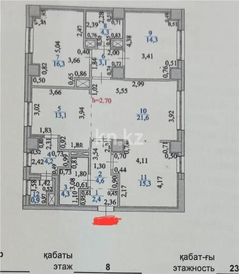Продажа 4-комнатной квартиры, 105 м², пр. Кабанбай батыра, дом  43а - Продажа  четырехкомнатных квартир в новостройках Астаны фото 1 из 1