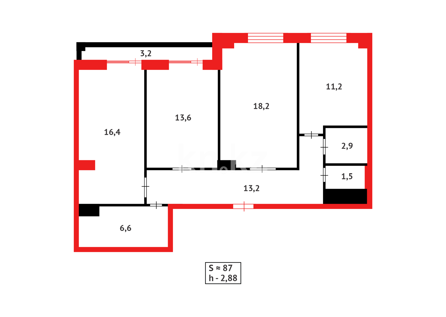 Продажа 3-комнатной квартиры, 87 м², пр. Шахтеров, дом  46/1 в Караганде - фото 33