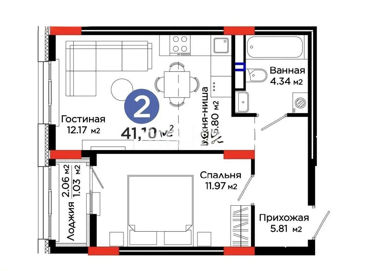 Продажа 2-комнатной квартиры, 40 м² - Продажа двухкомнатных квартир в Астане - страница 135 фото 4 из 4