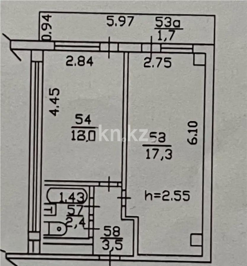 Продажа 1-комнатной квартиры, 37.3 м², мкр-н Кокмайса, дом  8 - Продажа квартир в Алматы фото 1 из 1