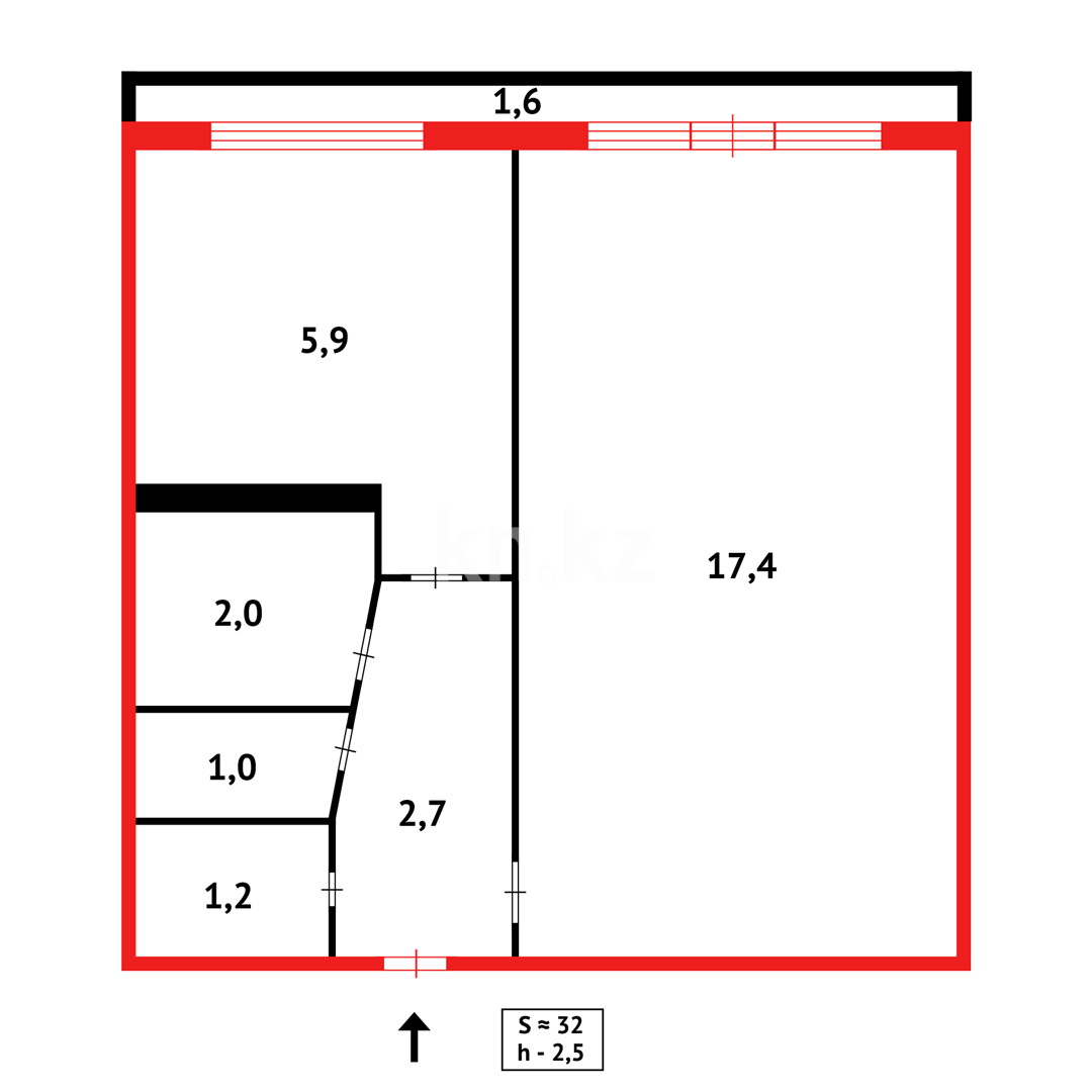 Продажа 1-комнатной квартиры, 35 м² в Караганде - фото 9