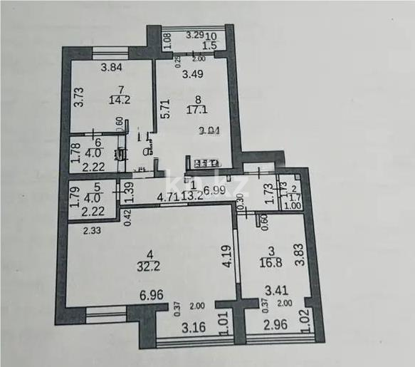Продажа 3-комнатной квартиры, 107 м² - Продажа трехкомнатных квартир в кирпичном доме в Караганде - страница 3 фото 6 из 6