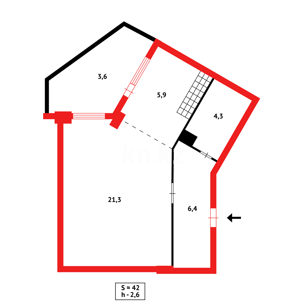Продажа 1-комнатной квартиры, 41 м² в Караганде - фото 9