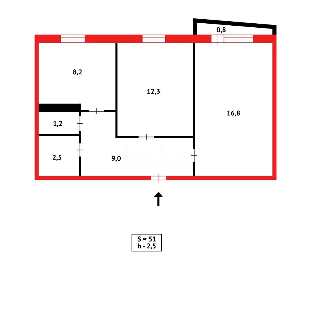 Продажа 2-комнатной квартиры, 51 м² в Темиртау - фото 11