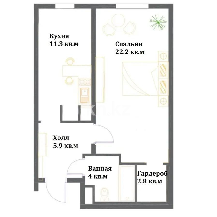 Продажа 1-комнатной квартиры, 47 м² в Алматы - фото 5