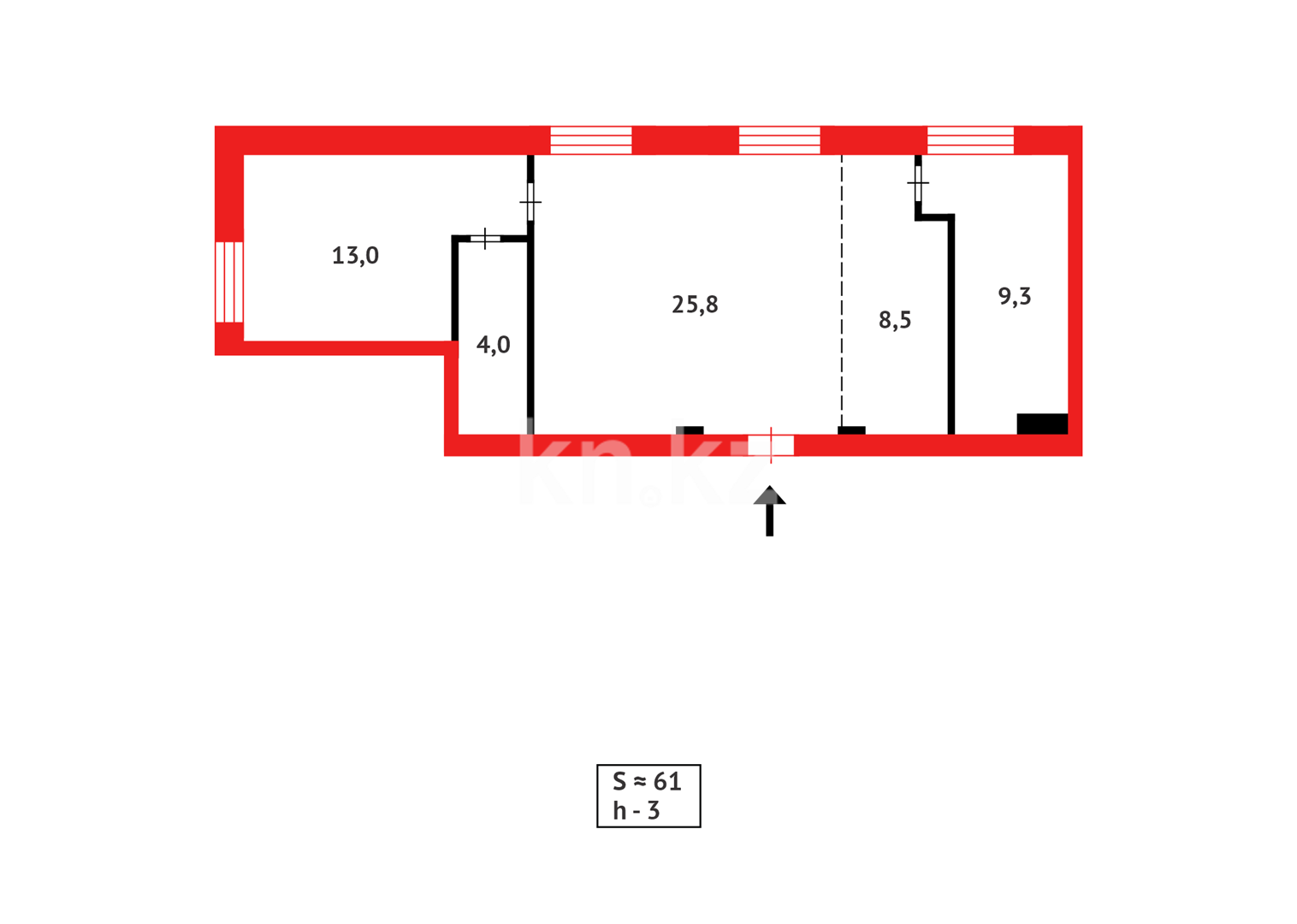 Продажа 2-комнатной квартиры, 62 м², ул. Абая в Темиртау - фото 12