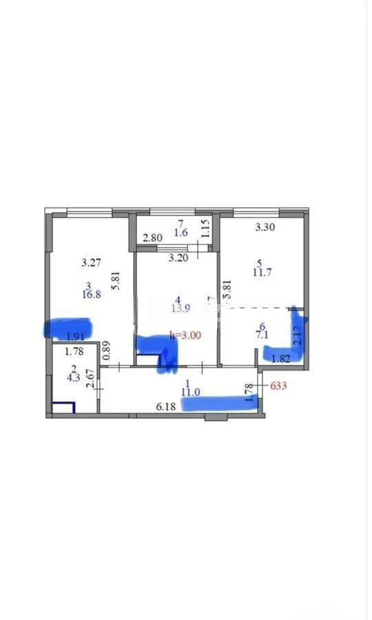 Продажа 3-комнатной квартиры, 66.4 м² в Астане - фото 7
