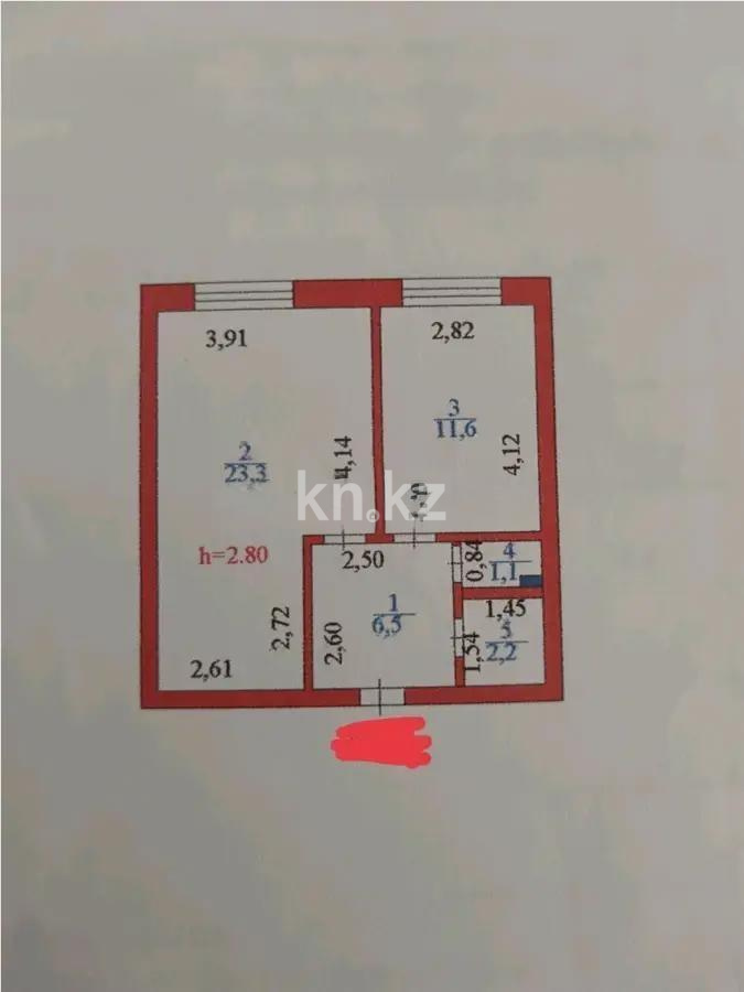 Продажа 1-комнатной квартиры, 44.7 м², пр. Кошкарбаева, дом  80/1 - Продажа  однокомнатных квартир в новостройках Астаны с фото фото 6 из 6