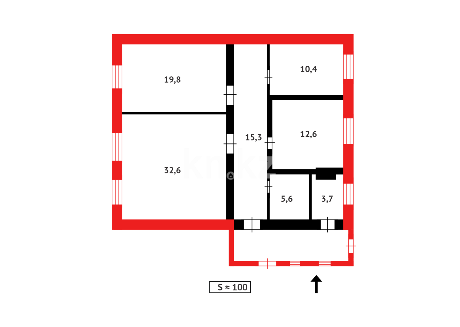Продажа 3-комнатного дома, 100 м², Мирас - Продажа и аренда жилой и коммерческой недвижимости в Казахстане фото 14 из 14
