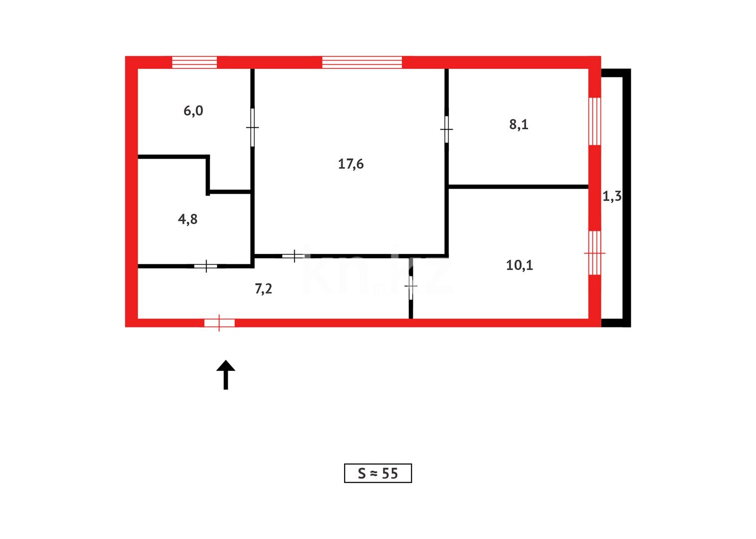 Продажа 3-комнатной квартиры, 55 м² в Темиртау - фото 15