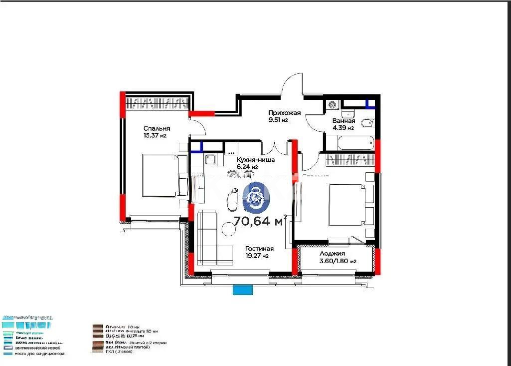 Продажа 3-комнатной квартиры, 70.64 м², пр. Аль-Фараби, дом  3/2 в Астане