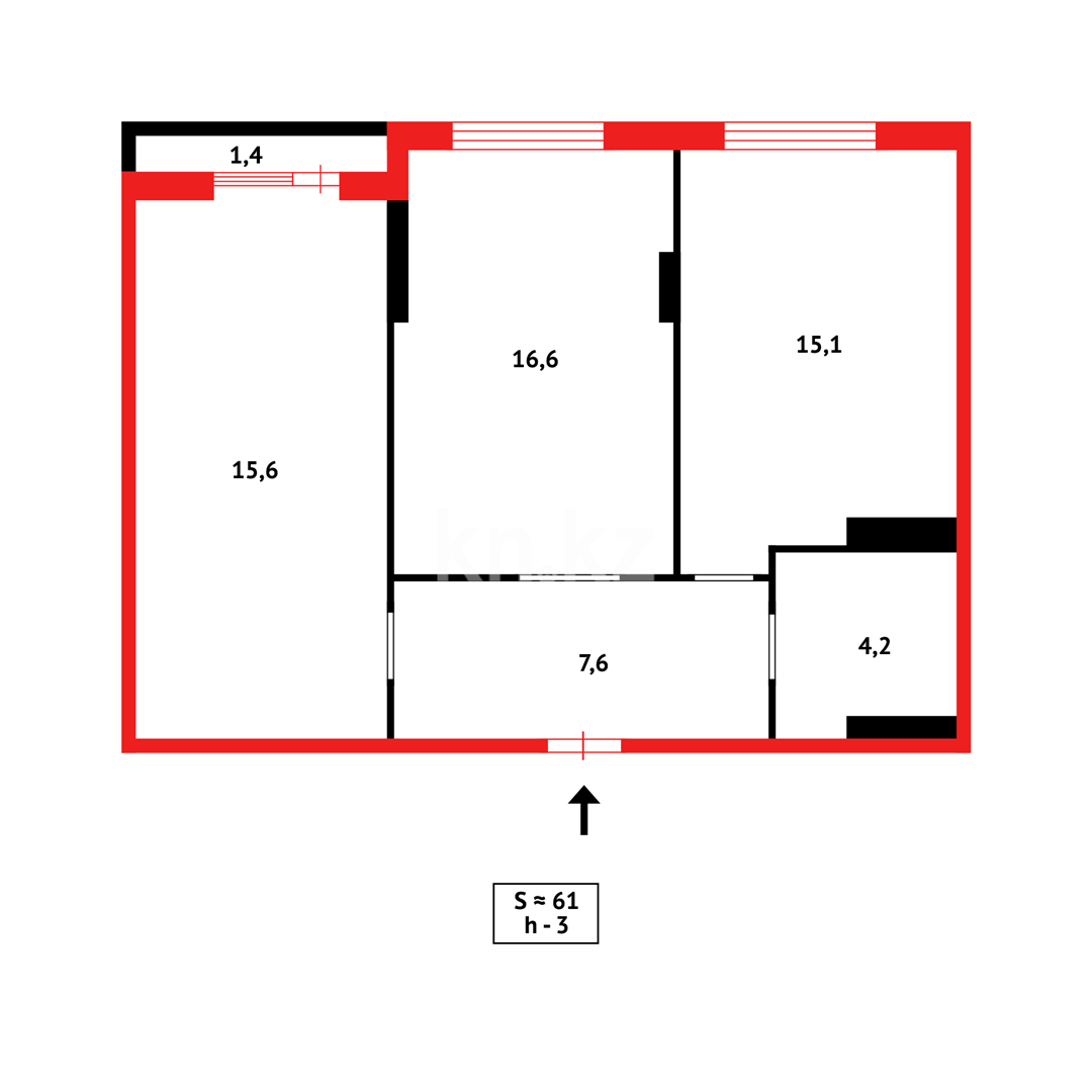 Продажа 2-комнатной квартиры, 62 м², пр. Республики - Продажа квартир в Караганде фото 18 из 18