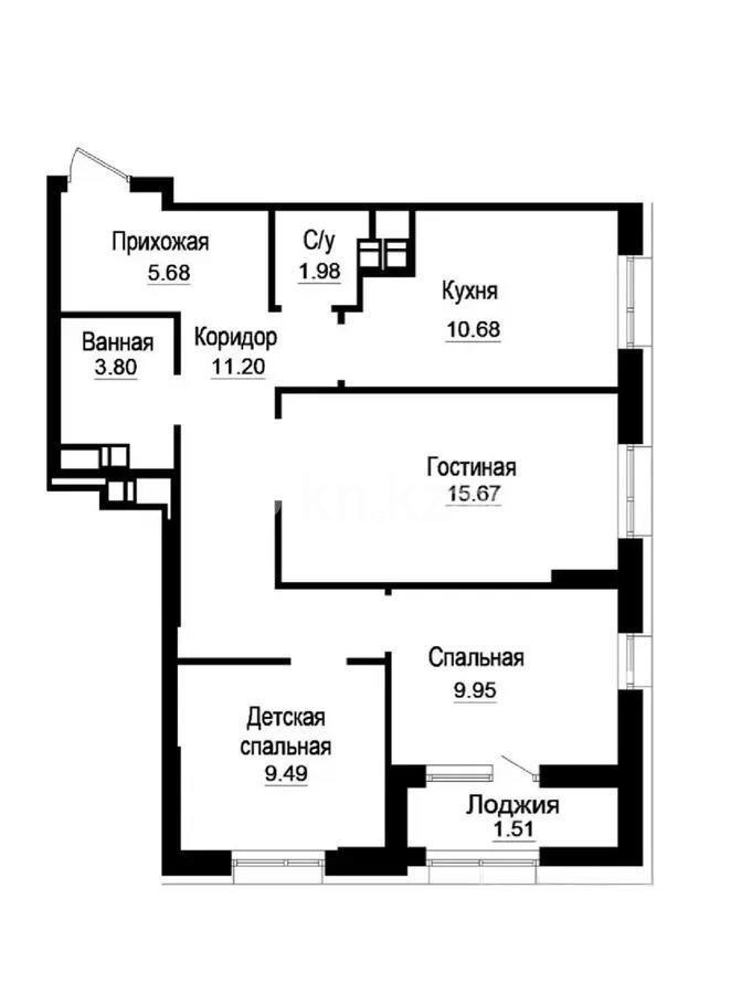 Продажа 3-комнатной квартиры, 70 м² в Астане - фото 9