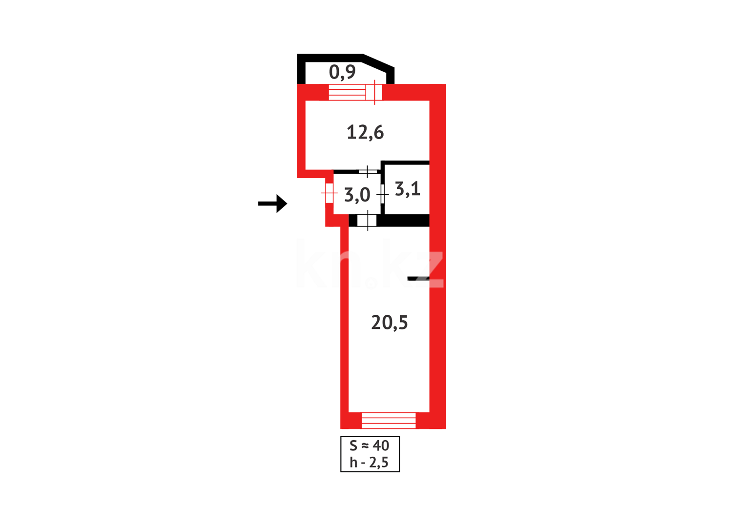 Продажа 2-комнатной квартиры, 40.1 м² - Продажа двухкомнатных квартир в Астане - страница 219 фото 7 из 7