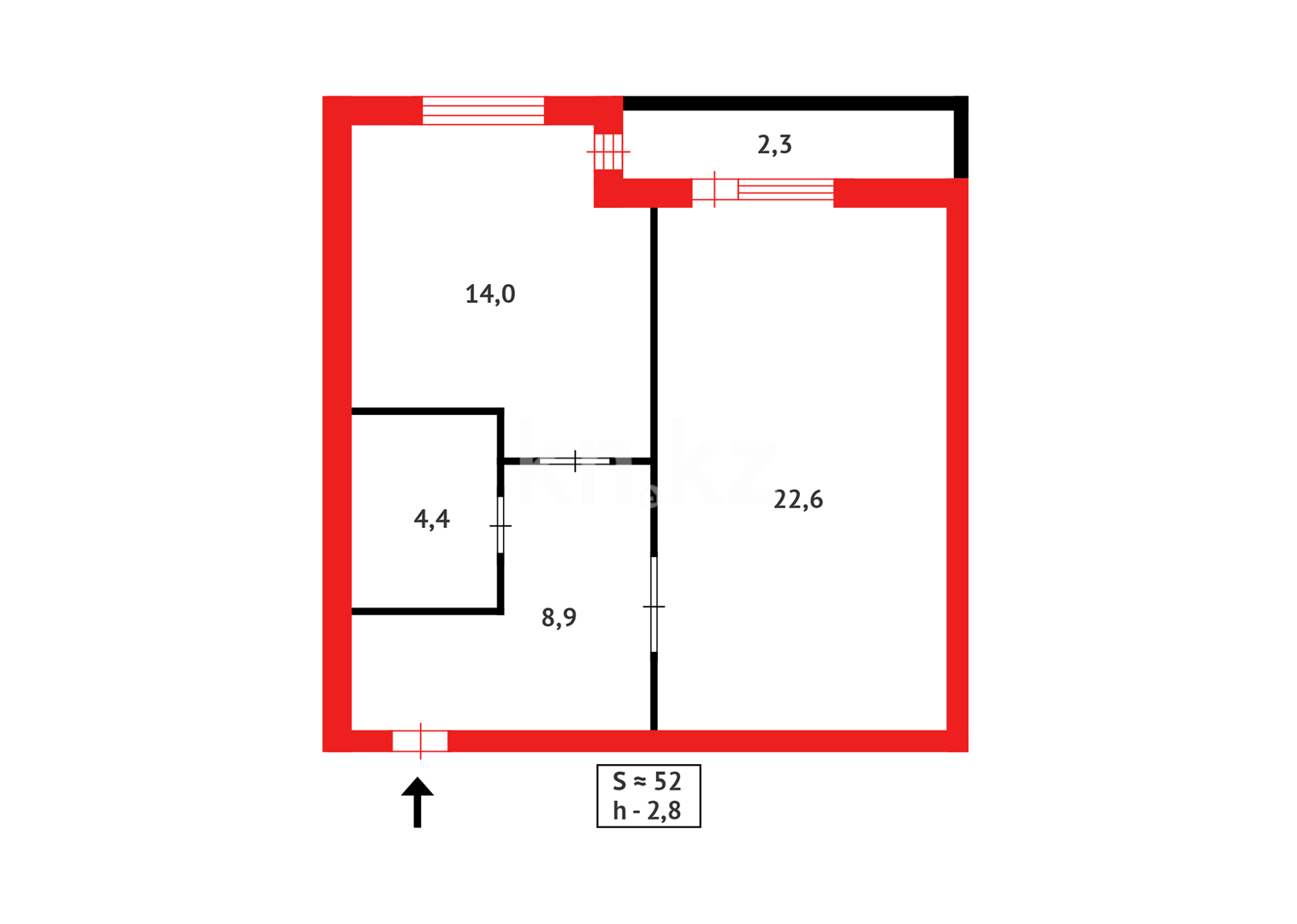 Продажа 1-комнатной квартиры, 52 м², ул. Анжерская - Продажа квартир в Караганде фото 16 из 16