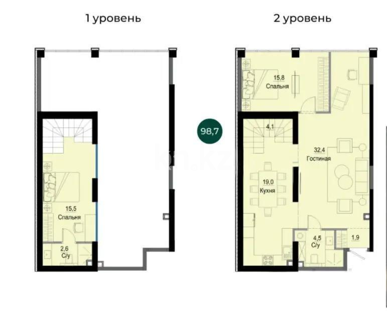 Продажа 3-комнатной квартиры, 98.5 м² - Продажа недвижимости в Казахстане - страница 27 фото 2 из 2